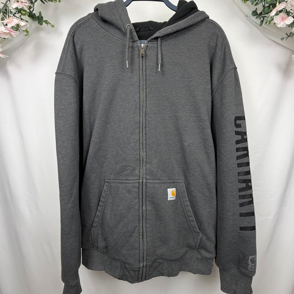 Carhartt Rain Defender Thermal Lined Full Zip Hoodie Gray XL 104637 CRH